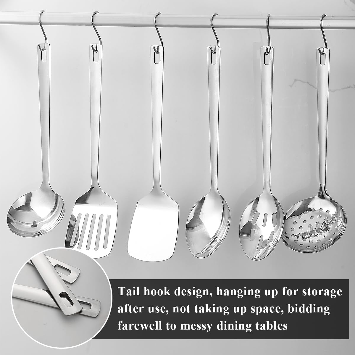Evanda Kitchen Utensils Set 6pcs, Stainless Steel Cooking Utensils Set, Heavy Duty Kitchen Tools Spatulas Set, Home Essentials Kitchen Gadgets Accessories - Image 3