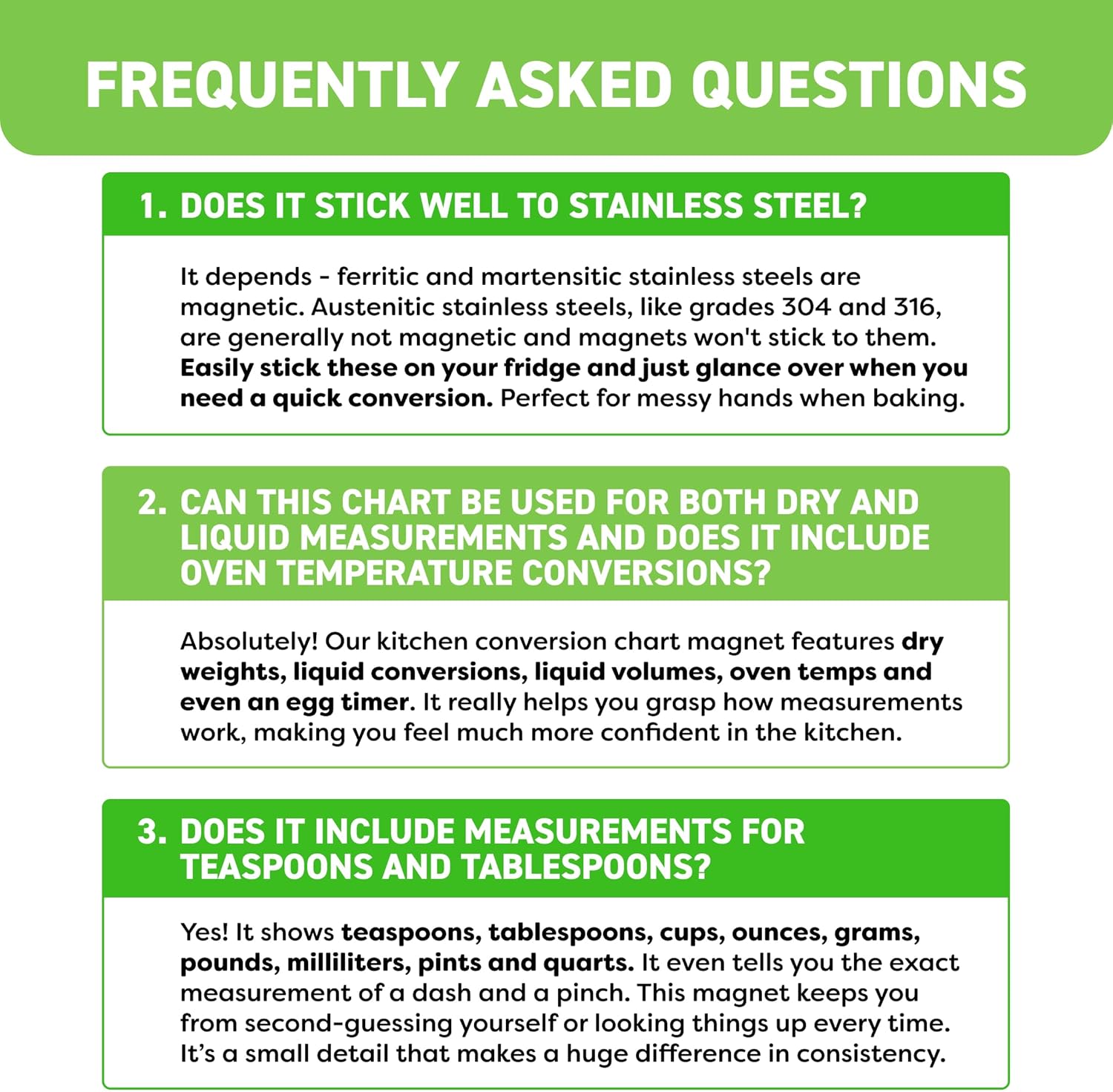 Kitchen Conversion Chart Magnet - Measurements Conversion Chart - Baking Supplies Baking Accessories Cooking Gadgets - Baking Kitchen Cooking Gifts for Women - Kitchen Gadgets - Image 3