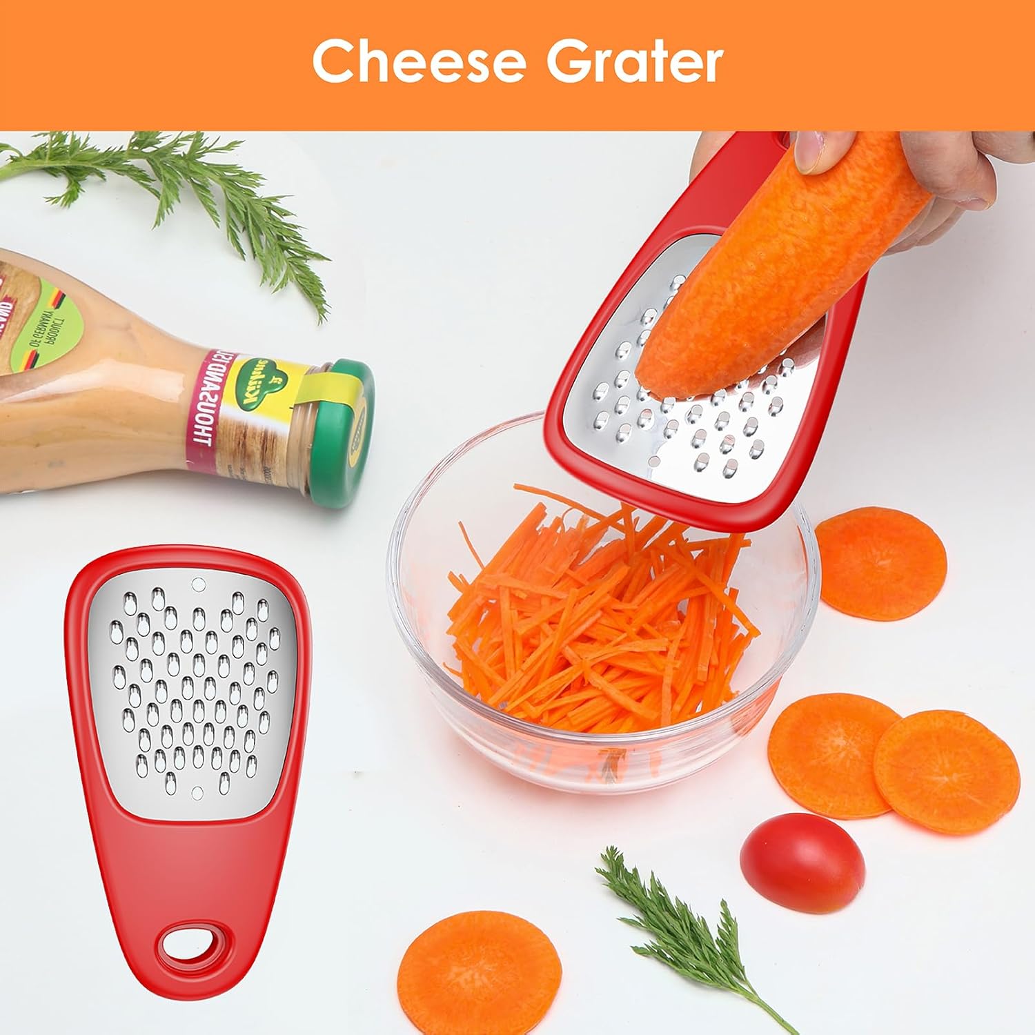 Pisol Kitchen Unique Gadgets Set 6 Pieces, Space Saving, Cheese Grater, Bottle Opener, Fruit Vegetable Peeler, Pizza Cutter, Garlic Ginger Grinder, Herb Stripper Gift Set - Image 3