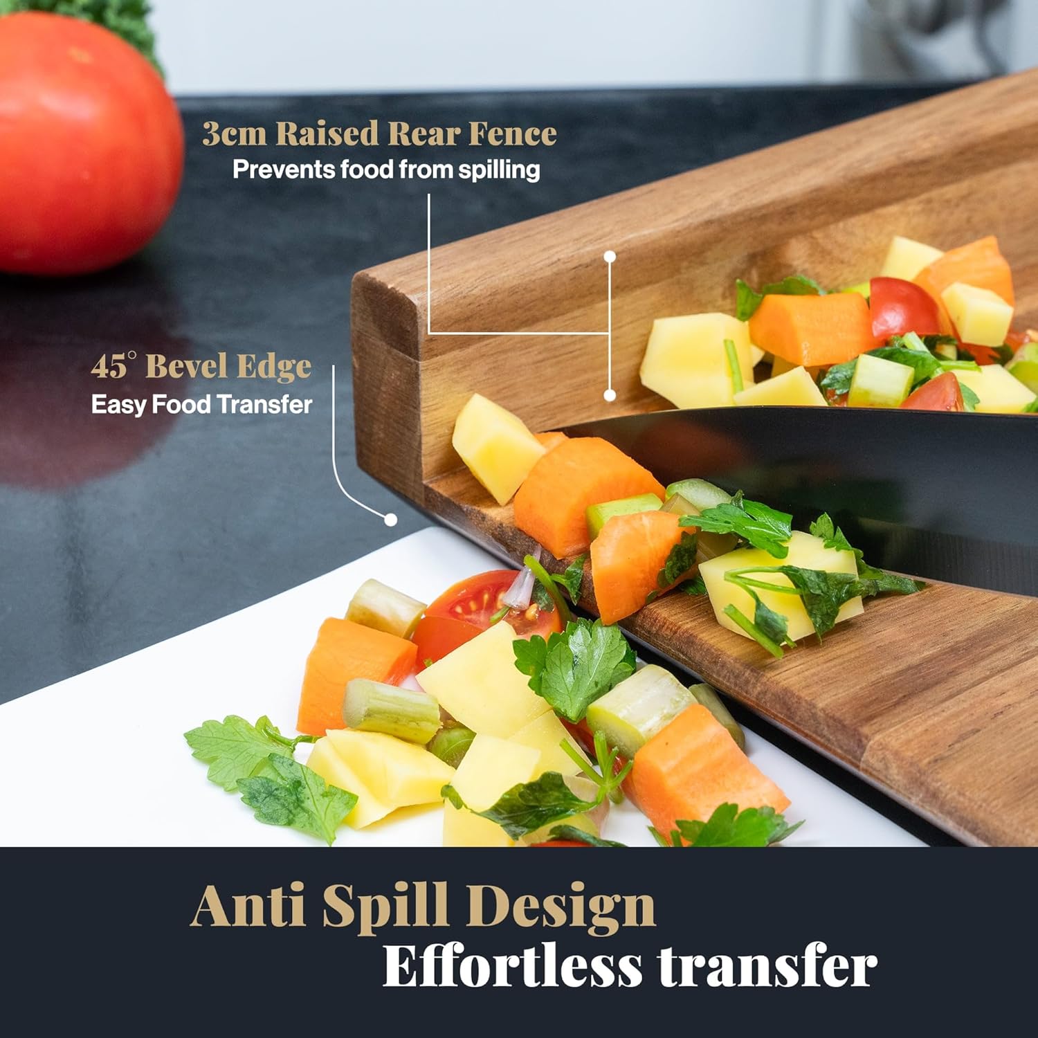 Adaptive One Handed Cutting Board With 10 Spikes – Ideal Gift for Stroke Patient, One-handed Person, Disabled, Handicapped People, Elderly Patients - Handicap Wooden Kitchen Chopping Boards - Image 4