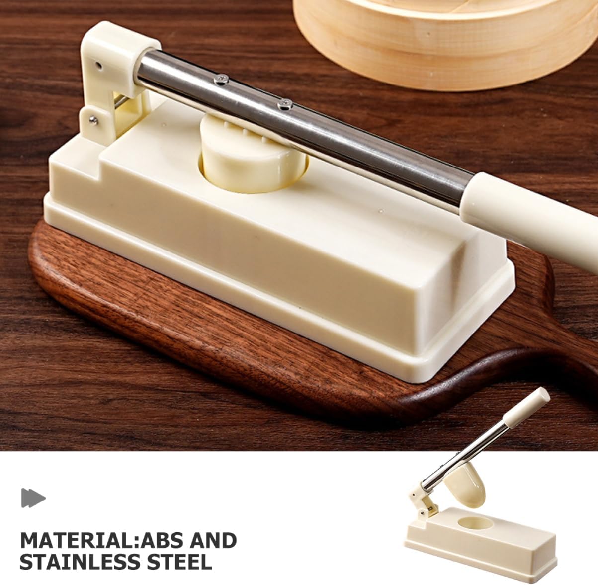 Dumpling Maker Tool Easy Press Mold for Homemade Ravioli Versatile Kitchen Gadget for Dumpling Wrappers and Pierogi Efficient Design with Extended Handle White - Image 3