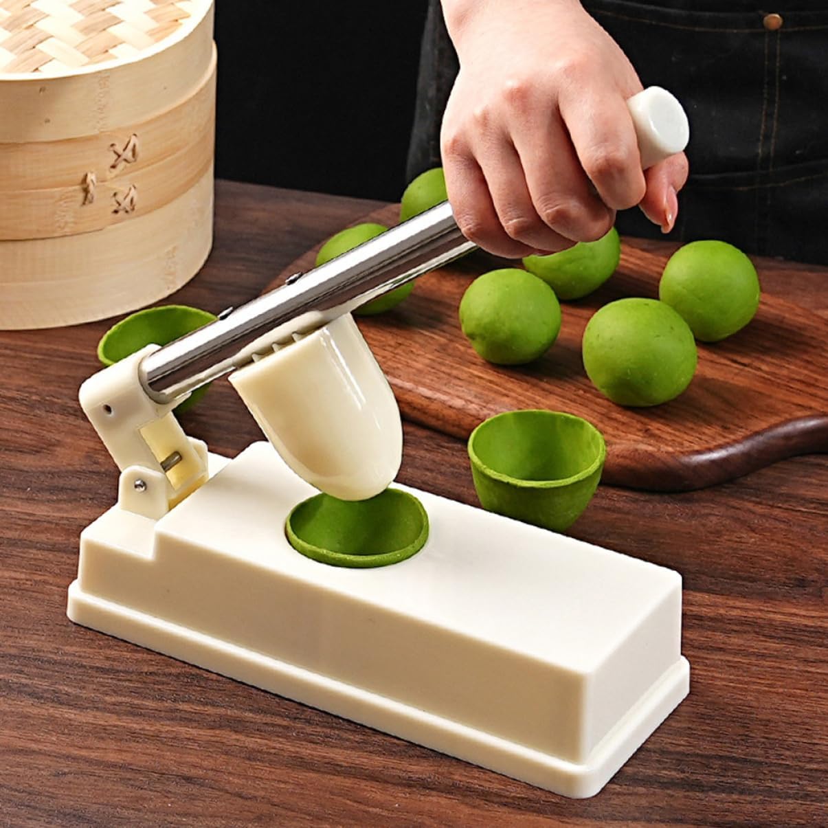 Dumpling Maker Tool Easy Press Mold for Homemade Ravioli Versatile Kitchen Gadget for Dumpling Wrappers and Pierogi Efficient Design with Extended Handle White - Image 6