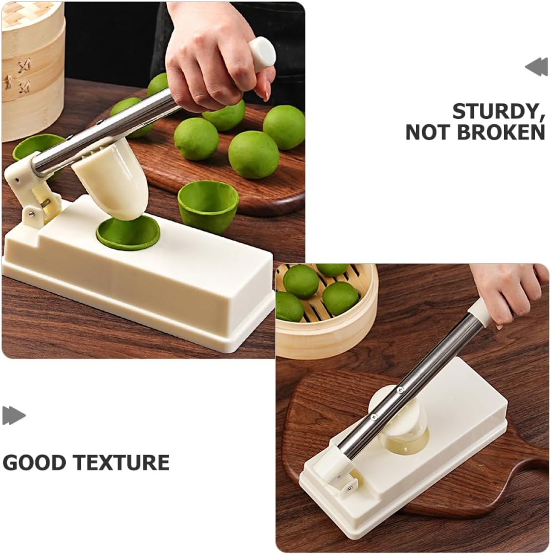 Dumpling Maker Tool Easy Press Mold for Homemade Ravioli Versatile Kitchen Gadget for Dumpling Wrappers and Pierogi Efficient Design with Extended Handle White - Image 8