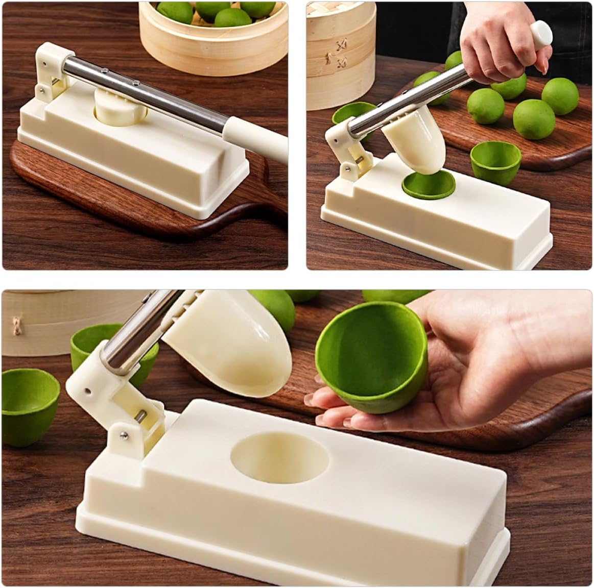 Dumpling Maker Tool Easy Press Mold for Homemade Ravioli Versatile Kitchen Gadget for Dumpling Wrappers and Pierogi Efficient Design with Extended Handle White - Image 9