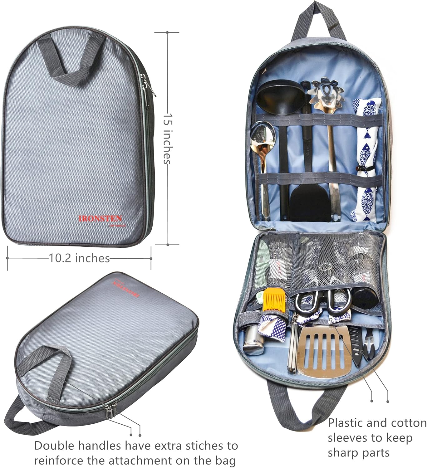 Camping Cooking Utensils Set Camp Kitchen Equipment Portable Picnic Cookware Kit Bag Campfire Grill Utensil Gear Essentials Gadgets Accessories for RV Car, Tent Campers, Outdoor Picnics BBQ - Image 3