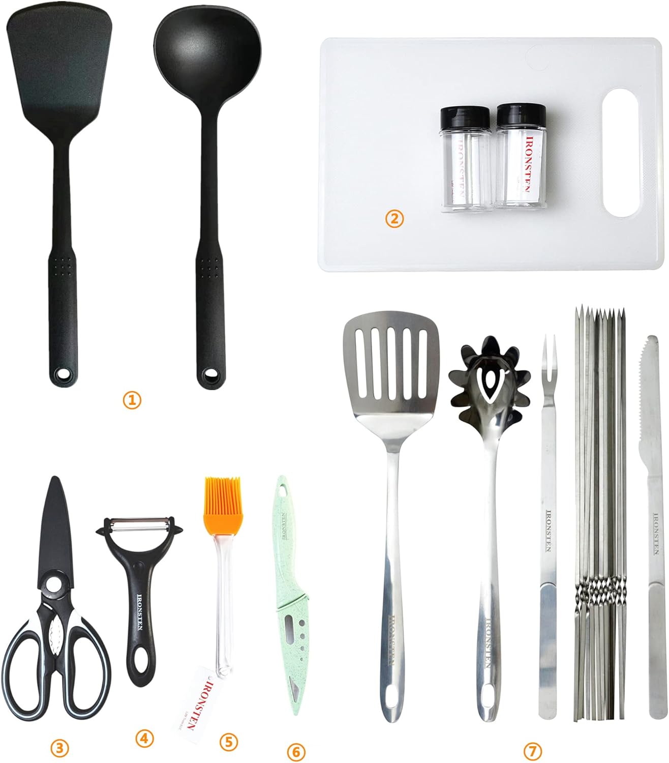 Camping Cooking Utensils Set Camp Kitchen Equipment Portable Picnic Cookware Kit Bag Campfire Grill Utensil Gear Essentials Gadgets Accessories for RV Car, Tent Campers, Outdoor Picnics BBQ - Image 4
