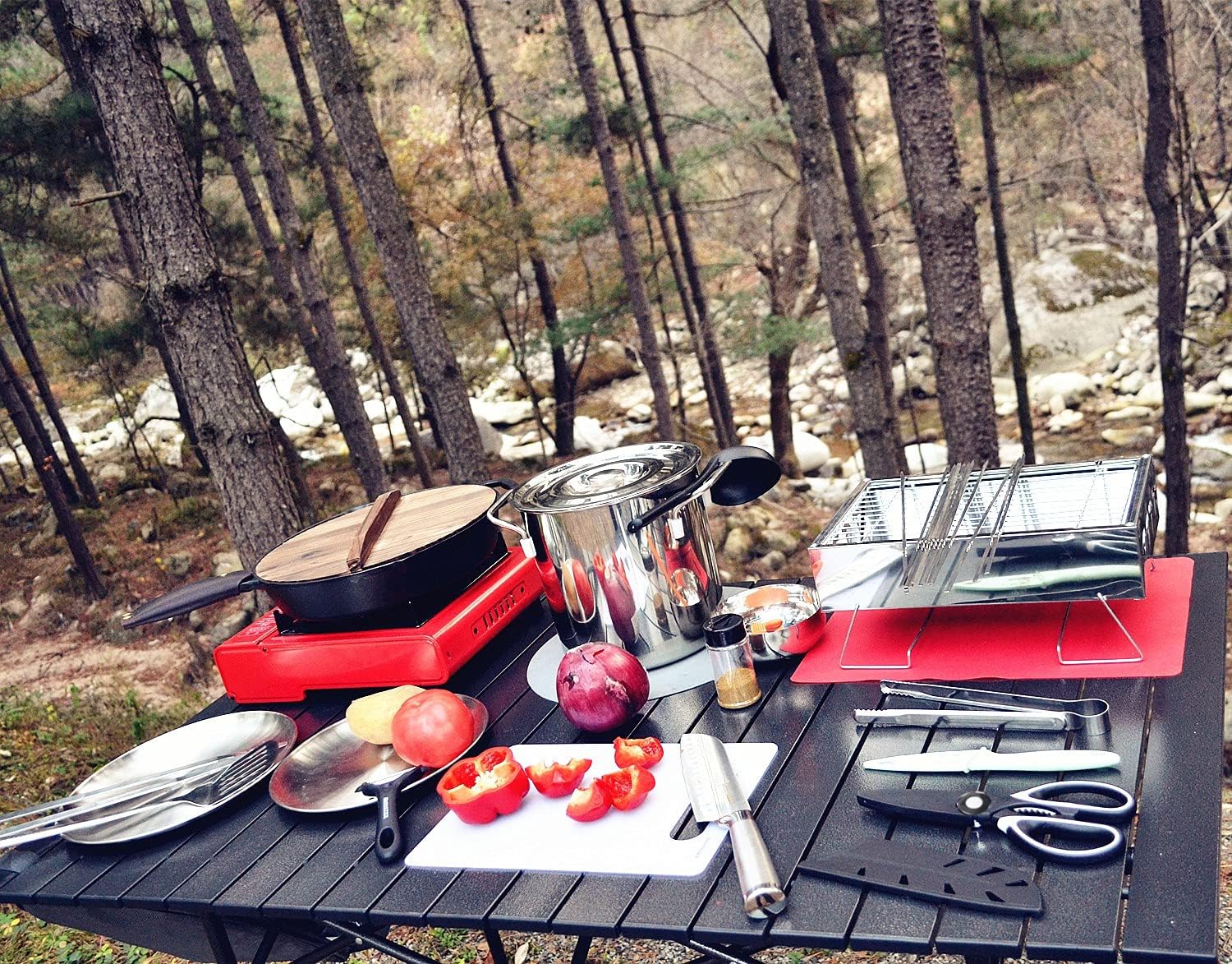 Camping Cooking Utensils Set Camp Kitchen Equipment Portable Picnic Cookware Kit Bag Campfire Grill Utensil Gear Essentials Gadgets Accessories for RV Car, Tent Campers, Outdoor Picnics BBQ - Image 6