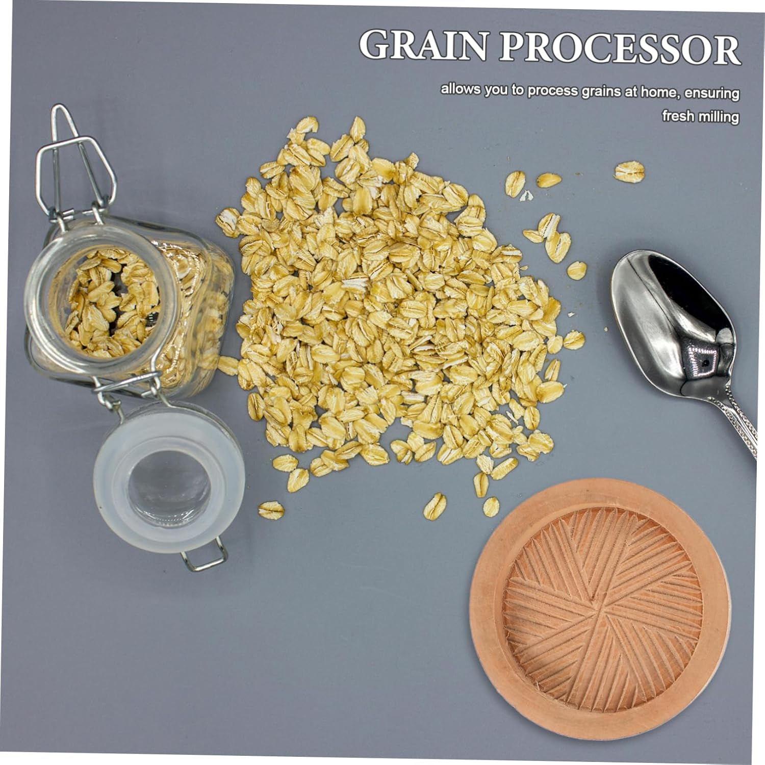 Hemoton Manual Grain Processor Versatile Hand Milling Equipment for Rice and Wheat Hulling Efficient Grain Peeling Tool for Home Use Sturdy Design Easy Operation Fresh Milling - Image 6