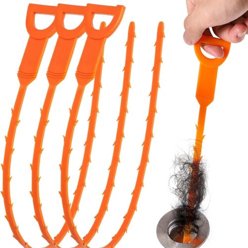 3 Pack Hair Drain Clog Cleaning Tool, Hair Drain Clog Remover Tool, Drain Augers Hair Catcher Tools for Kitchen, Sink Bathroom, Tub Toilet