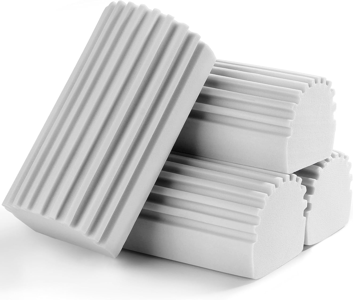 4-Pack Damp Clean Duster Sponge, Sponge Cleaning Brush, Duster for Cleaning Blinds, Glass, Baseboards, Vents, Railings, Mirrors,Window Track Grooves and Faucets(Gray)