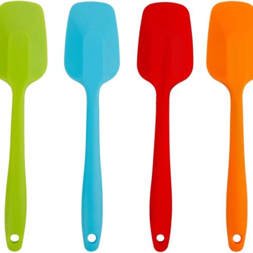 4 Piece Silicone Spatulas Heat Resistant 11inch Large Rubber Spatulas for Baking, Cooking, and Mixing Non-Stick Flexible Seamless Spatula with Stainless Steel Core