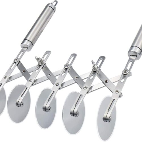 5 Wheel Pastry Cutter Stainless Pizza Slicer Multi-Round Dough Cutter Roller Cookie Pastry Knife Divider with Handle