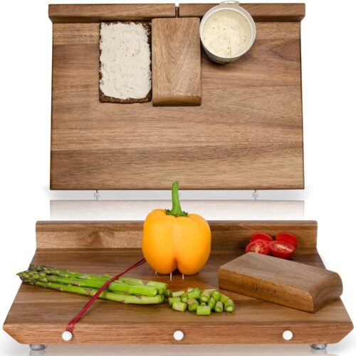 Adaptive One Handed Cutting Board With 10 Spikes – Ideal Gift for Stroke Patient, One-handed Person, Disabled, Handicapped People, Elderly Patients – Handicap Wooden Kitchen Chopping Boards
