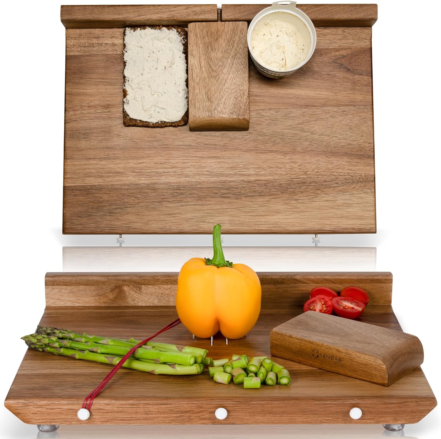 Adaptive One Handed Cutting Board With 10 Spikes – Ideal Gift for Stroke Patient, One-handed Person, Disabled, Handicapped People, Elderly Patients - Handicap Wooden Kitchen Chopping Boards