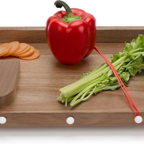 Adaptive One Handed Cutting Board with Peeler,Bread Stops & Steel Spikes – Handicap Kitchen Tools – Perfect for Amputees,Stroke Victims,Elderly – Handicapped Kitchen Board