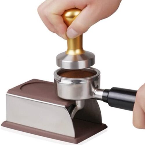 Bright Kitchen Espresso Tamping Mat Tamper Holder Stand Rack Shelf Silicone Non-Slip Barista Coffee Machine Tool Stainless Steel