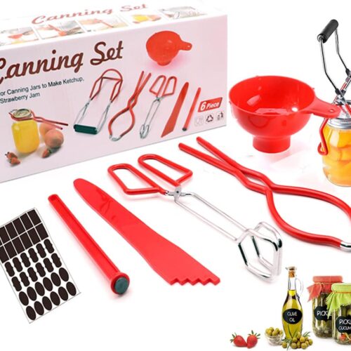 Canning Starter Kit – Supplies, Tools, Equipment – Pot Set, Funnel, Magnetic Jar Lifter, Jar Wrench, Lid Lifter
