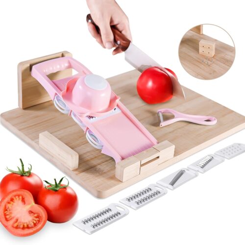 Glogo Adaptive One-Handed Cutting Board- Anti-Slip with Bread Stops & Spikes – Perfect for Amputees & Disabled – Single Handed for Effortless Cutting & Chopping (PINK)