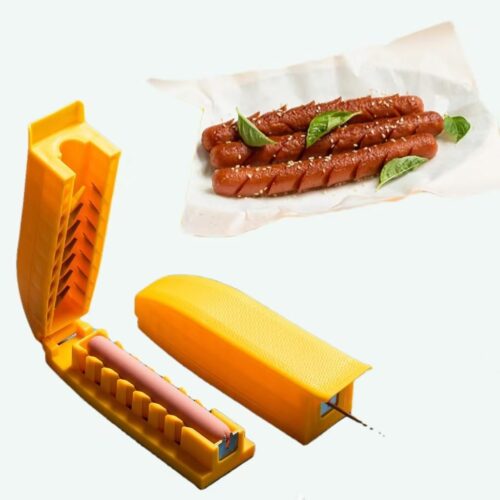 Hot Dog Slicing Tool – Stainless Steel Criss-Cross Hot Dog Slicer for Perfect Cuts – Great for Grilling, Air Fryer, Oven & Microwave – Fun BBQ Kitchen Tool