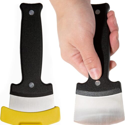 IMPRESA One-Handed Adaptive Kitchen Knife – Extra Wide Blade, Stainless Steel, Black, 2 Pack – Ergonomic Safety Ledge & Textured Grip – Adaptive Equipment for Disabled & Elderly Kitchen Utensils