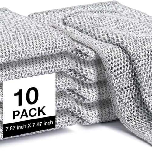 Inkhut Non Scratch Wire Dishcloth, Multipurpose Wire Dishwashing Rag for Wet and Dry, Multifunctional Dish Rags for Washing Dishes, Reusable Steel Wool Scrubber for Kitchen Cleaning