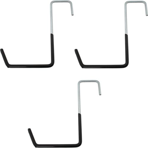 Maxmoral 3PCS 7.7 Inch Length Black Garage Storage Hooks Ladder Hook Bicycle Storage Rafter Hook with Non Slip Coating Gardening Tool Organiser for Hanging Heavy Sports Equipment and Kitchen Utensils