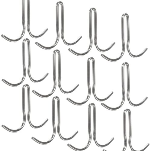 OCS Parts Double Prong Pot Hooks for Commercial Kitchens | 12-Pack | Stainless Steel Pot Rack Hooks for Pots, Pans, Ladles and Other Kitchen Equipment | J77-4401