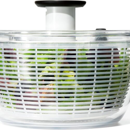 OXO Good Grips Salad Spinner | Lettuce Spinner | Fruit Washer | Fruit Washing Bowl with Strainer | Vegetable Cleaner | Salad Cleaner | Lettuce Washer | 6.22 Quart Capacity