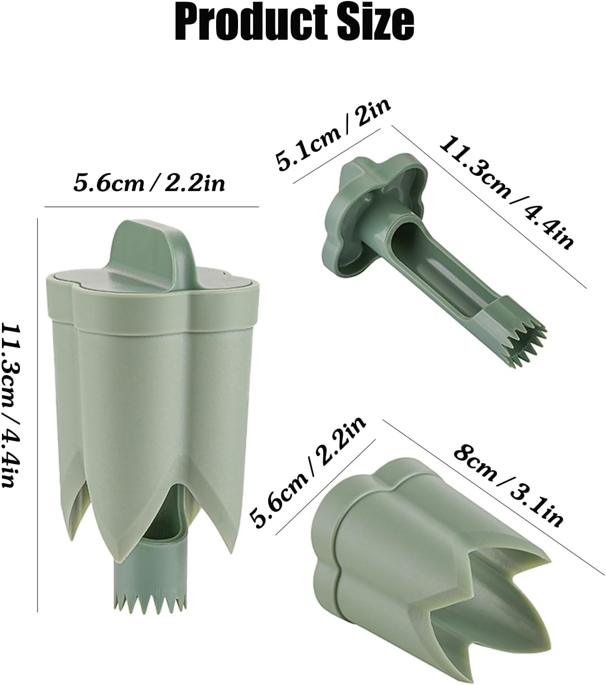 Pepper Seed Corer Remover, 2025 Upgraded 2-in-1 Bell Pepper Cutter & Deseeder, Fruit & Vegetable Corer, Effortless Kitchen Tool for Fast, Efficient Meal Prep with Fruit & Vegetable Coring (1, Beige) - Image 2