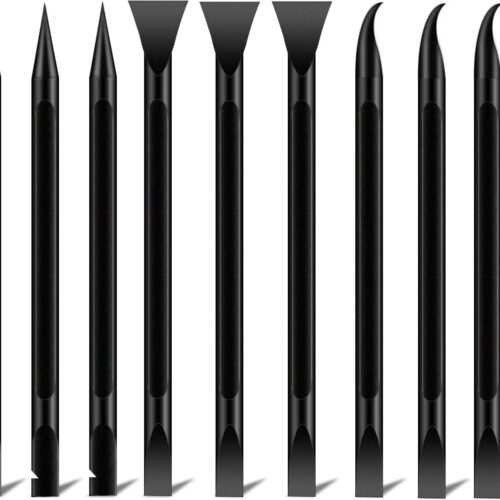 Plastic Scraper Tool Kit,9 PCS Car Detailing Supplies for Tight Crevices,Sticker & Label Removal,Non-Scratch Cleaning Pens for Auto,Kitchen,Mobile Detailing Equipment (Black)