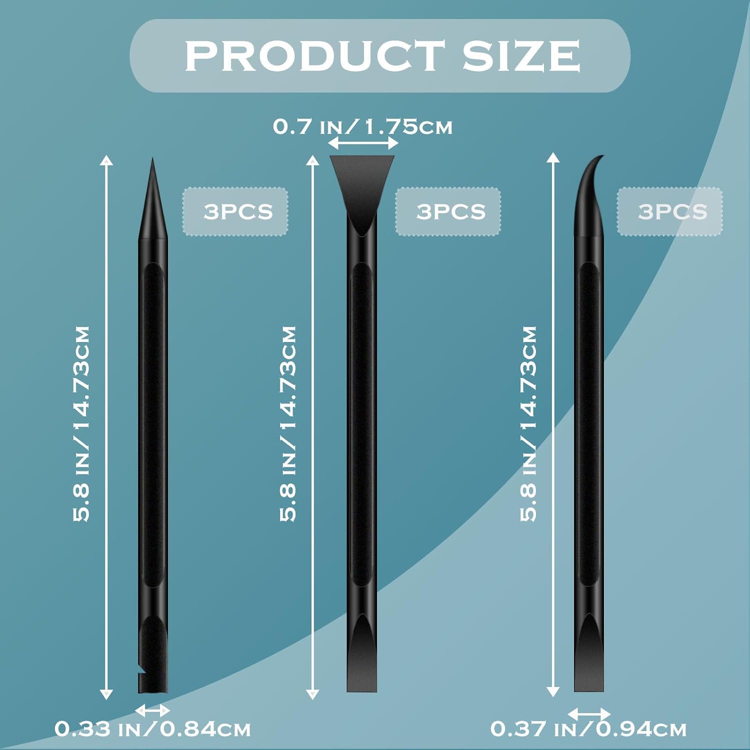 Plastic Scraper Tool Kit,9 PCS Car Detailing Supplies for Tight Crevices,Sticker & Label Removal,Non-Scratch Cleaning Pens for Auto,Kitchen,Mobile Detailing Equipment (Black) - Image 2