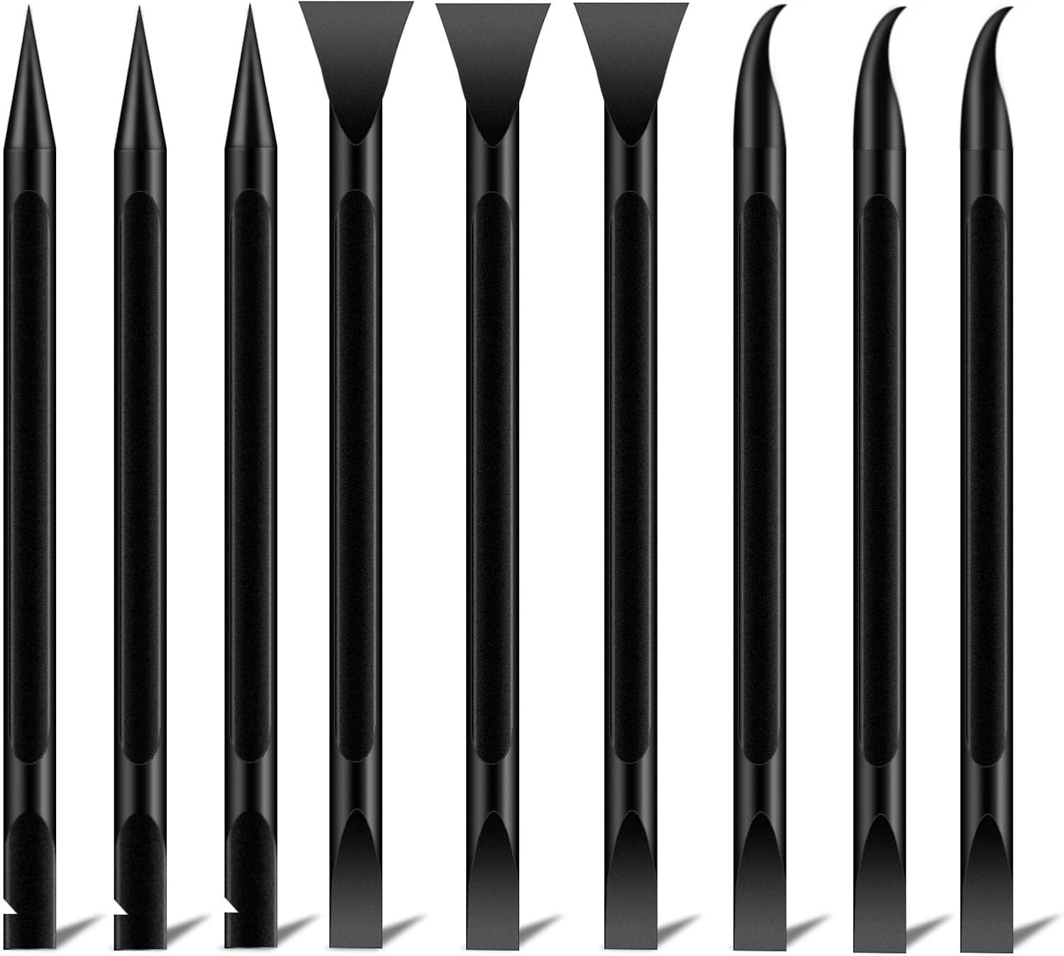 Plastic Scraper Tool Kit,9 PCS Car Detailing Supplies for Tight Crevices,Sticker & Label Removal,Non-Scratch Cleaning Pens for Auto,Kitchen,Mobile Detailing Equipment (Black)