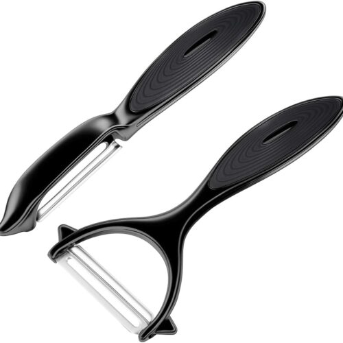 Premium Vegetable Peeler Set – Ultra Sharp Stainless Steel Blades with Non-Slip Ergonomic Handles for Easy Potato, Fruit & Veggie Peeling (2PCS)