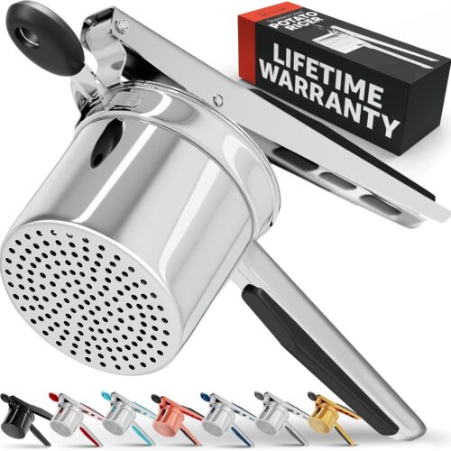 PriorityChef Large 15oz Potato Ricer, Heavy Duty Stainless Steel Potato Masher and Ricer Kitchen Tool, Press and Mash Kitchen Gadget For Perfect Mashed Potatoes – Everytime