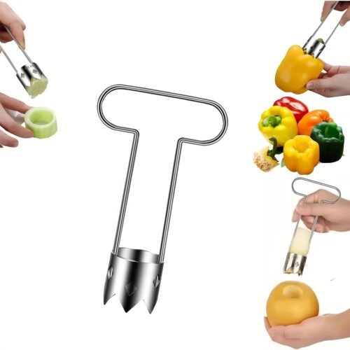 Red Bell Pepper Seed Corer, Stainless Steel Fruite Corer, 2025 New Apple Corer Tool, Kitchen Gadget for Removing Fruit & Vegetable Cores (1pcs)