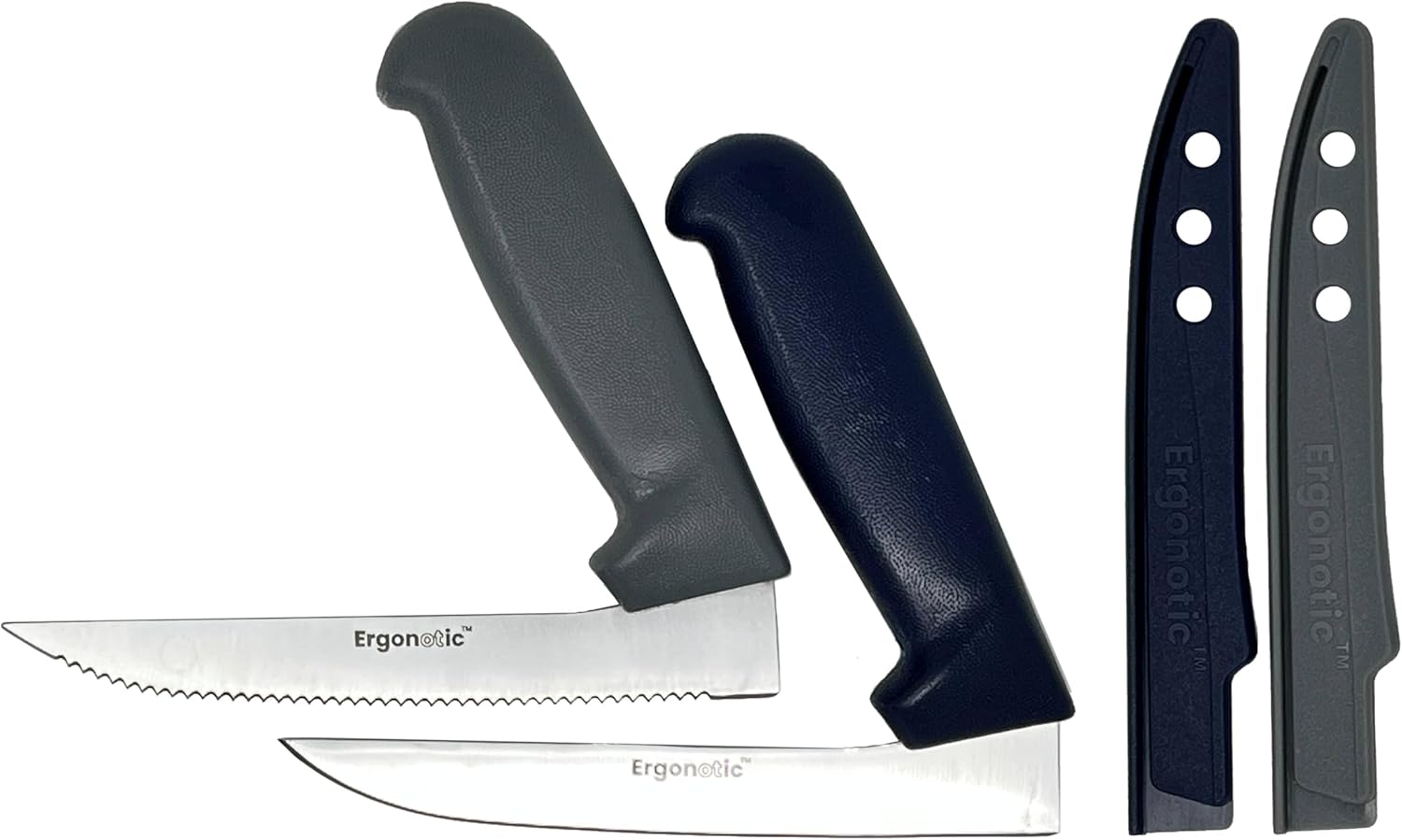 Right Angle Knife 2-Pack – Ergonomic L Shaped Knives with Serrated & Chopping Blades, Adaptive Kitchen Tools for Arthritis