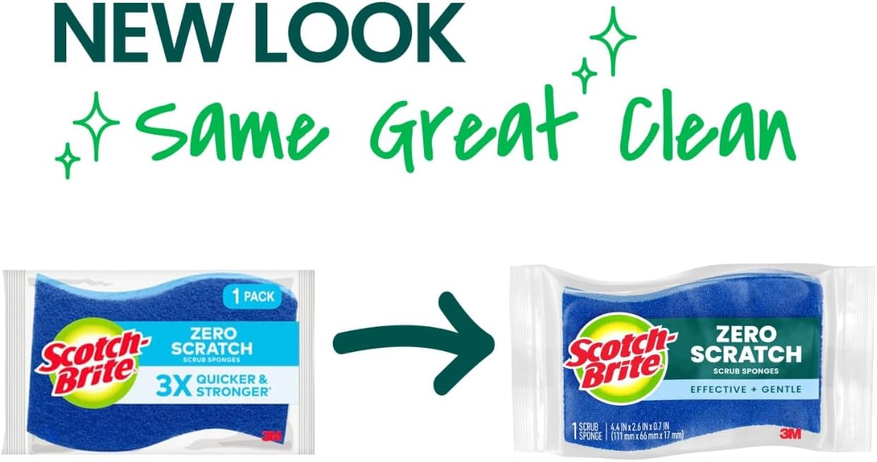 Scotch-Brite Non-Scratch Scrub Sponges, For Washing Dishes and Cleaning Kitchen, 9 Scrub Sponges - Image 2
