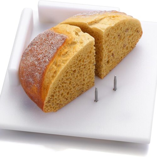 Single One Handed Cutting Board 8″ x 8″ Plastic Adaptive Cutting Board with Aluminum Nails for Peeling Slicing, Suction Feet for Sticking to Counter, Corner Guards Prevent Food Sliding