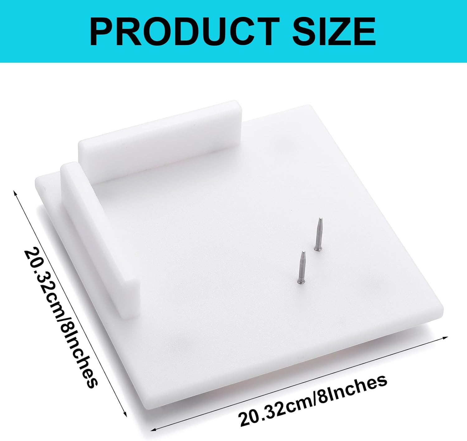 Single One Handed Cutting Board 8" x 8" Plastic Adaptive Cutting Board with Aluminum Nails for Peeling Slicing, Suction Feet for Sticking to Counter, Corner Guards Prevent Food Sliding - Image 2