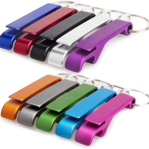 Swatom Bottle Opener Keychain Aluminum Beer Bottle Openers Metal EDC Soda Keyring Tool Personalized Gift Custom Accessories for Kitchen Wedding Party (10 Color)