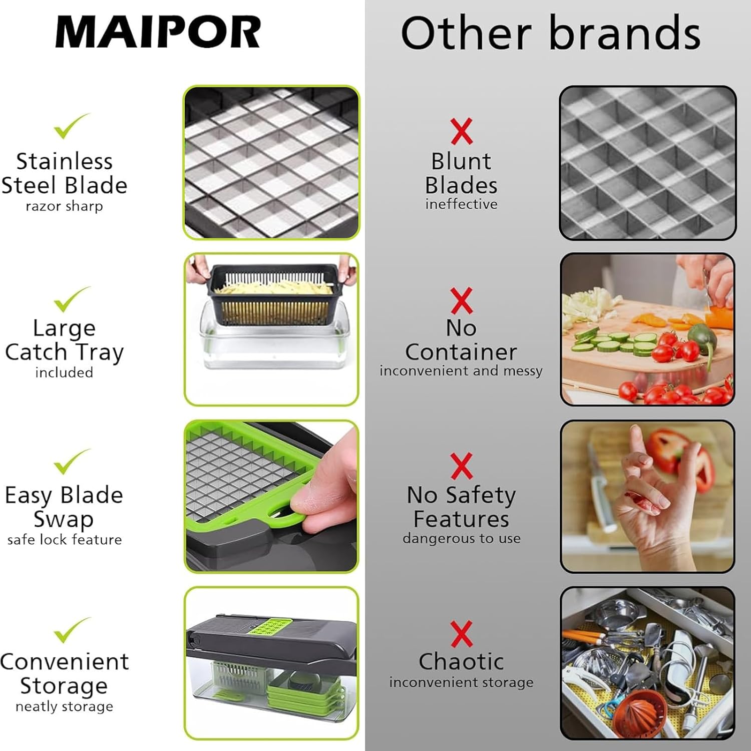 Vegetable Chopper, Pro Onion Chopper, Multifunctional 13 in 1 Food Chopper, Kitchen Vegetable Slicer Dicer Cutter,Veggie Chopper With 8 Blades,Carrot and Garlic Chopper With Container… - Image 2
