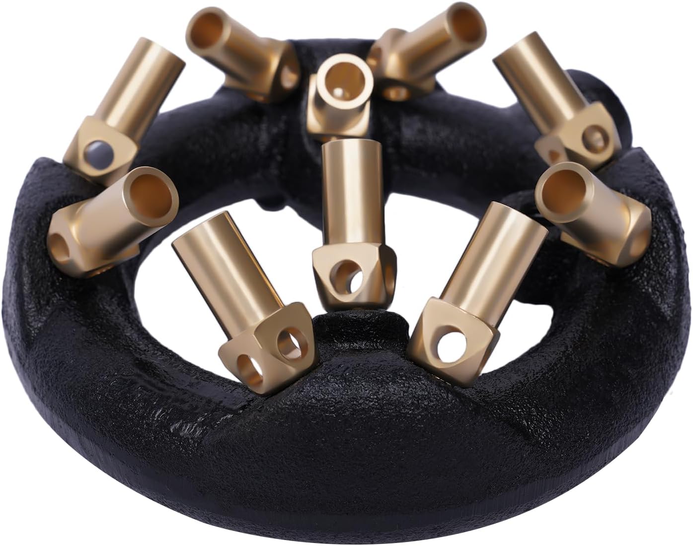 Jet Burner Natural Gas Intake Kitchen Commercial Cooking Equipment Round Shape Cooking Tool for The Range of Wok Cast Iron & Brass Black New (10 Heads) - Image 3