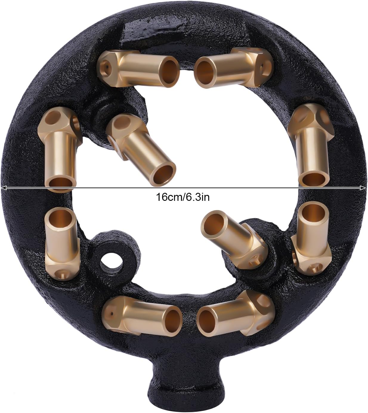 Jet Burner Natural Gas Intake Kitchen Commercial Cooking Equipment Round Shape Cooking Tool for The Range of Wok Cast Iron & Brass Black New (10 Heads) - Image 2