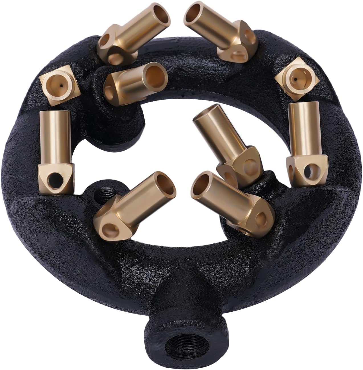 Jet Burner Natural Gas Intake Kitchen Commercial Cooking Equipment Round Shape Cooking Tool for The Range of Wok Cast Iron & Brass Black New (10 Heads)