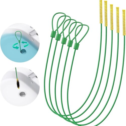 Kelly’s Collection 30 Inch Drain Snake Hair Clog Remover, Anti-break Metal Sink Snake Drain Cleaner Tool with Nylon Layer, Drain Hair Removal Tool for Shower, Bathroom Sink Drain Unclog (5 Pack)