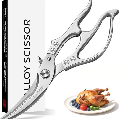 Poultry Shears, Kitchen Scissors for Food, All Purpose Heavy Duty for Chicken Wing/Thigh/Bone, Meat, Quail, Fish, Turkey, Vegetables, Stainless Steel Cooking Aid Scissors, Dishwasher Safe